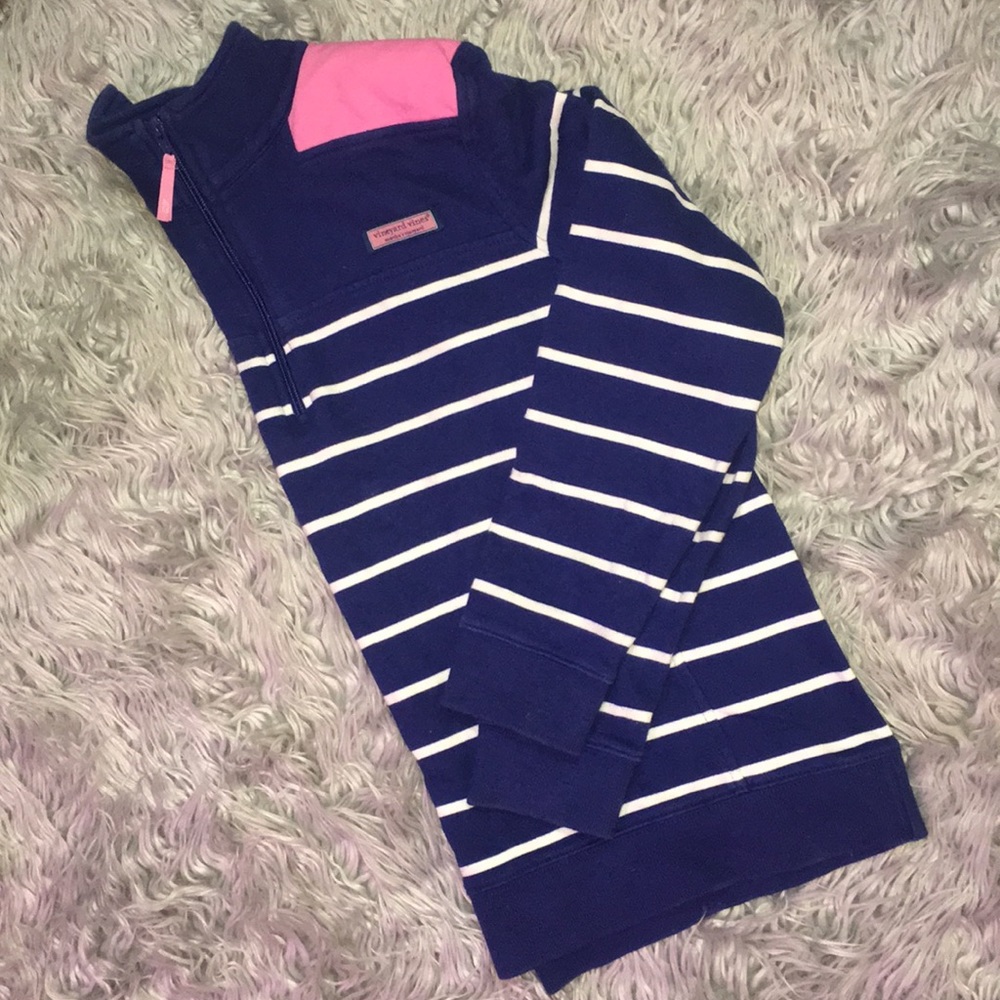 Vineyard Vines Striped Shep Shirt Navy Pink Sz L